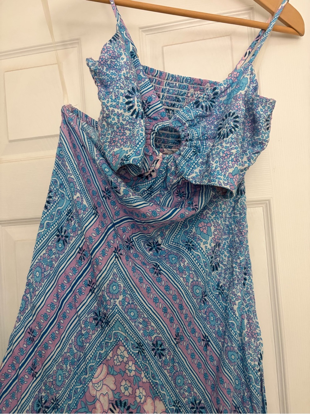 Jen’s Pirate Booty Floral Blue & Lavender Printed dress xs
